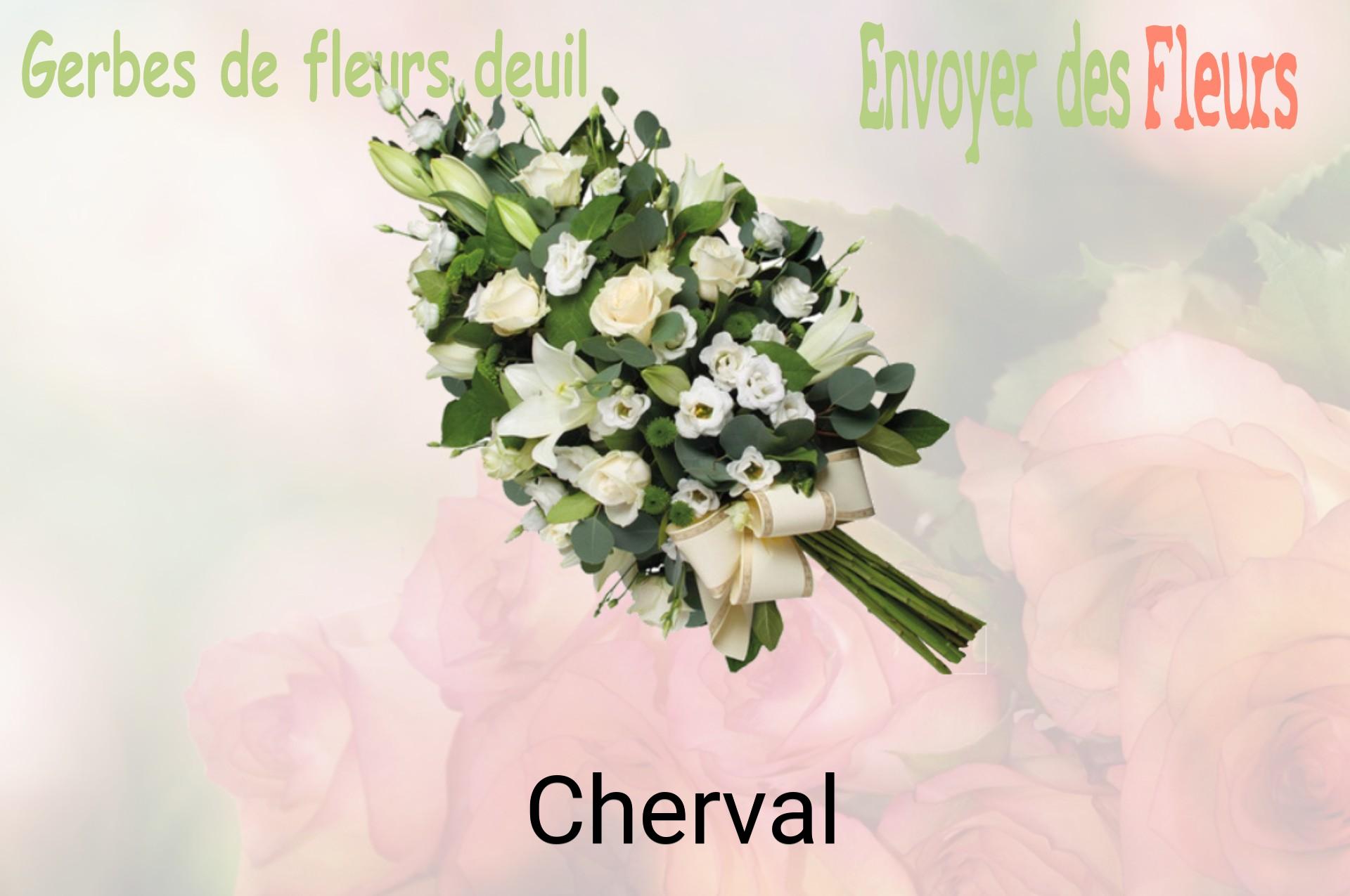 Gerbe de fleurs de deuil livrée à Cherval